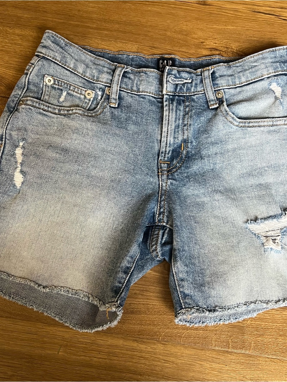 GAP Light Blue Distressed Denim Cutoff Shorts